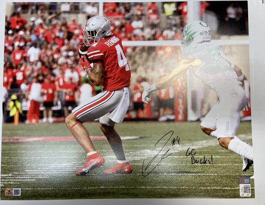Julian Fleming Autographed "Go Bucks" 16x20 - Ohio State