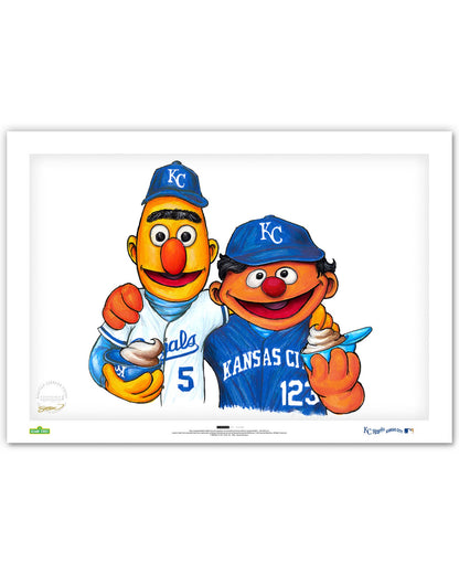 Bert and Ernie x MLB Royals Limited Edition Art Print