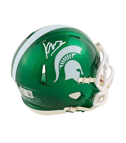 Kenneth Walker Autographed Michigan State Green Mini Helmet