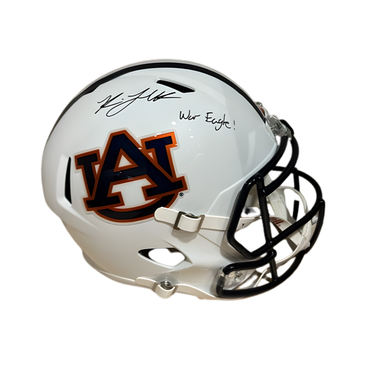 Keldric Faulk Autographed "War Eagle!" Auburn Replica Football Helmet