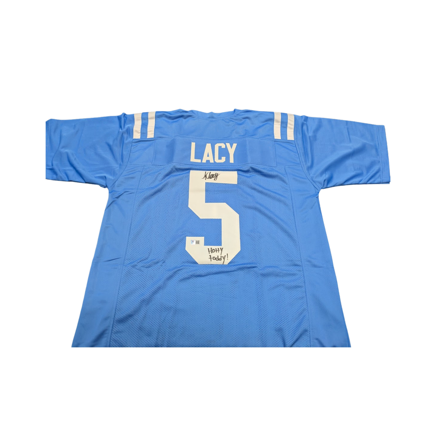 Kewan Lacy Autographed "Hotty Toddy!" Ole Miss Blue Custom Jersey