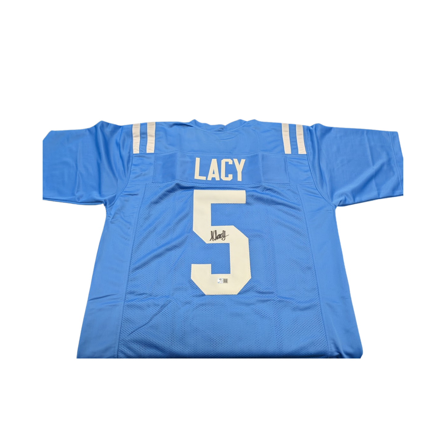 Kewan Lacy Autographed Ole Miss Blue Custom Jersey