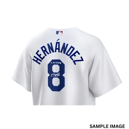 Kike Hernandez Autographed "3x WS Champ" White Los Angeles Dodgers Authentic Jersey