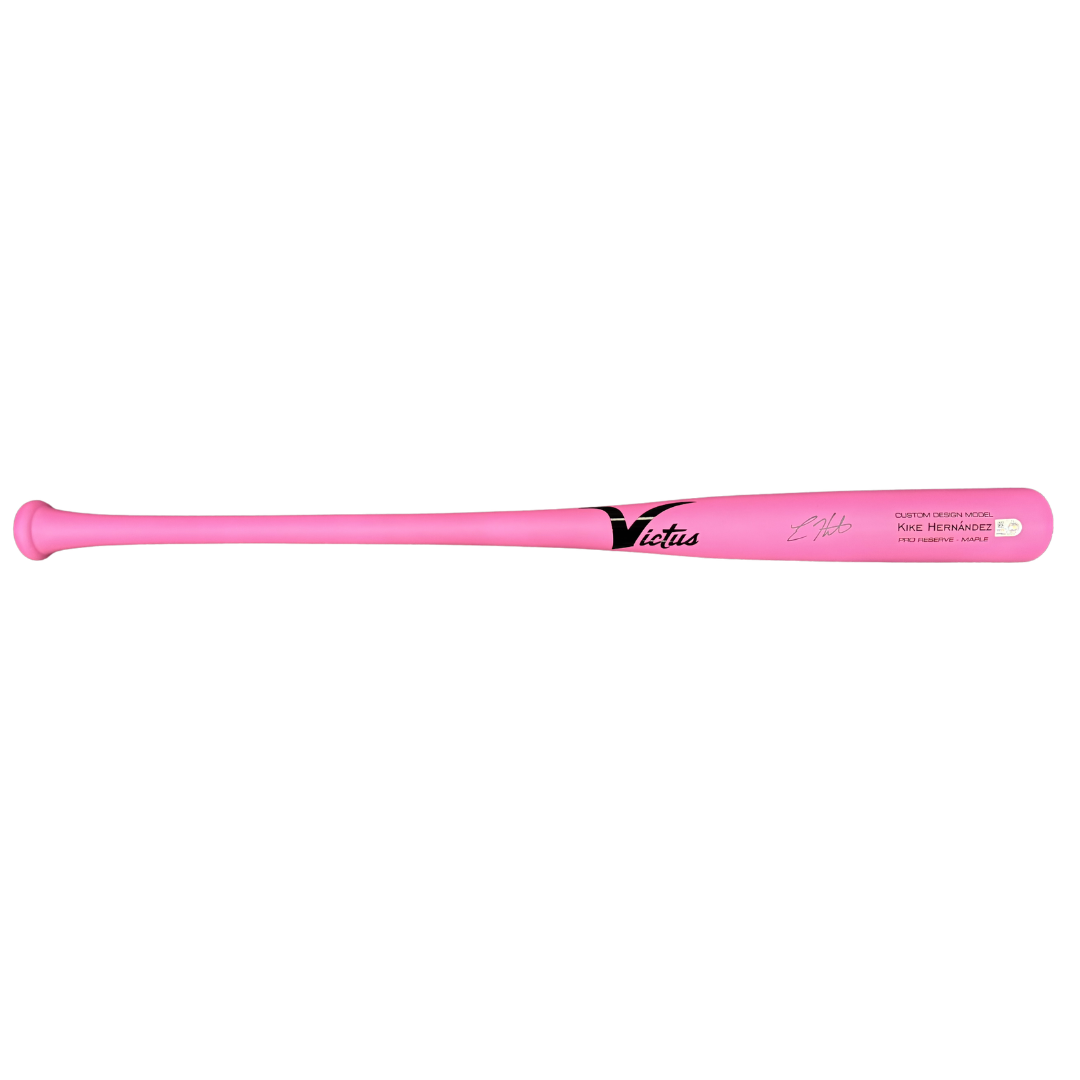 Kike Hernandez Autographed Game Model Pink Victus Bat