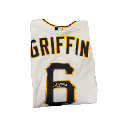 Konnor Griffin Autographed White Pittsburgh Pirates Replica Jersey