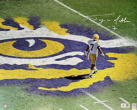 Tyrann Mathieu Autographed 16x20 - LSU Field Logo