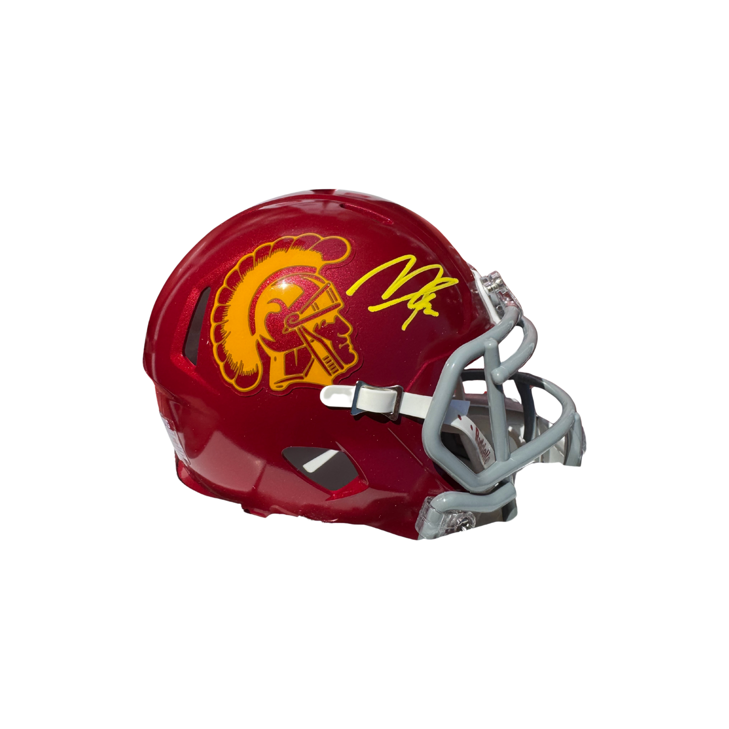 Makai Lemon Autographed Maroon USC Mini Helmet
