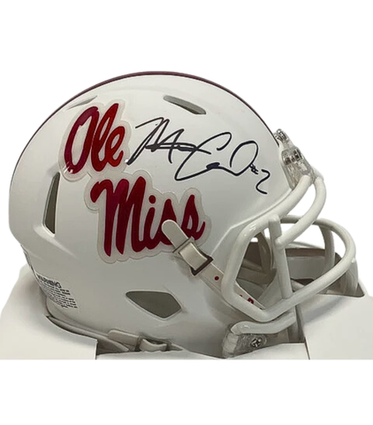 Matt Corral Autographed Ole Miss White Alternate Speed Mini Football Helmet