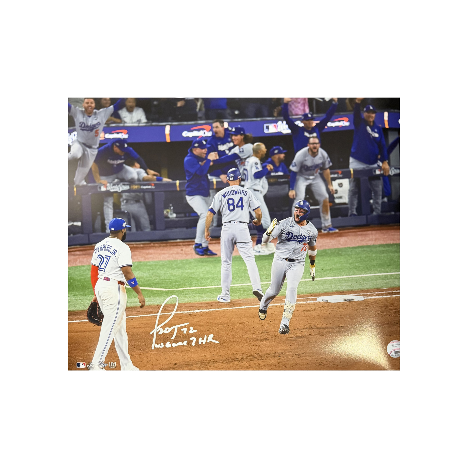 Miguel Rojas Autographed "WS GAME 7 HR" Game 7 Homerun Celebration 16x20