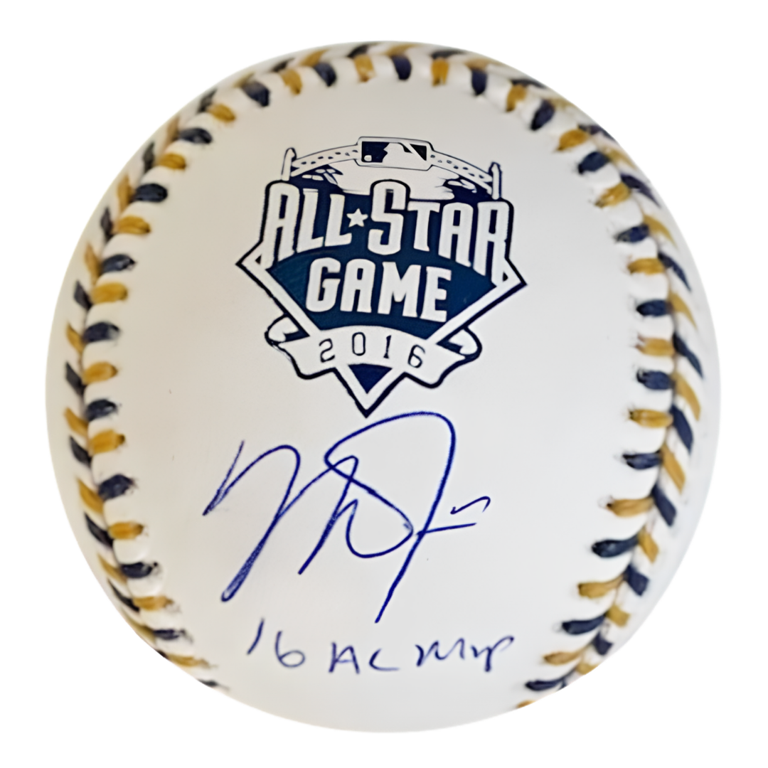 Mike Trout Autographed "16 AL MVP" 2016 ASG Logo Baseball