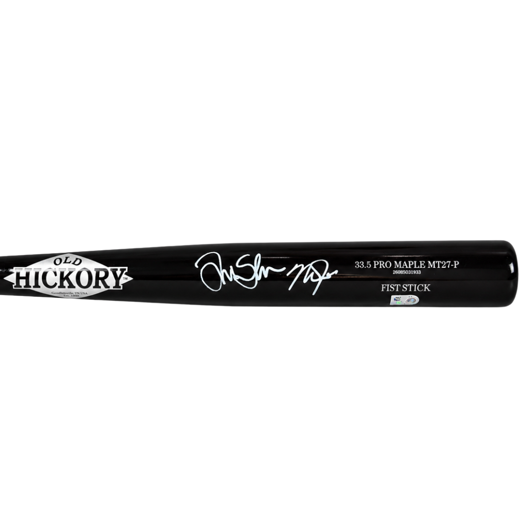 Mike Trout & Tim Salmon Dual Autographed Fishstick Game Model Bat