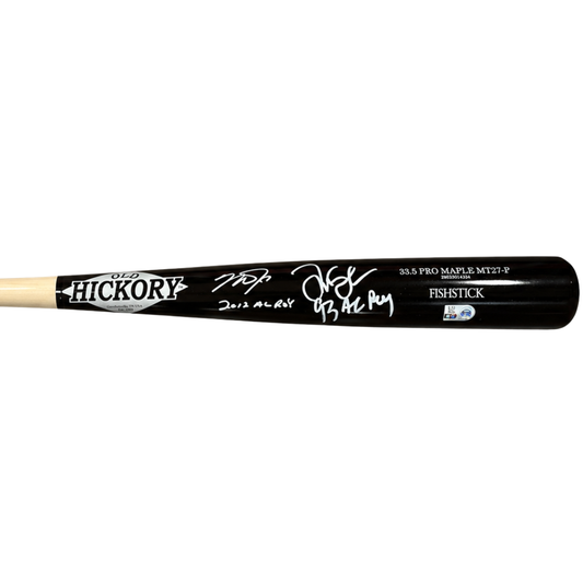 Mike Trout & Tim Salmon Dual Autographed "12 AL ROY & 93 AL ROY" Fishstock Game Model Bat