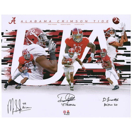 Derrick Henry, Mark Ingram & Devonta Smith Autographed "Heisman" Alabama Crimson Tide 20x24 Photo