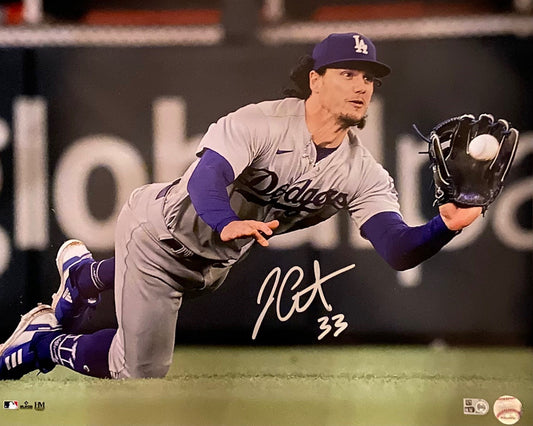 James Outman Autographed Diving 16x20