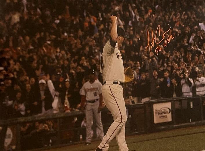 Matt Cain Autographed "P.G. 6/13/12" PG Celebration 16x20