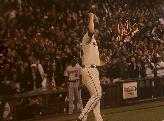 Matt Cain Autographed "P.G. 6/13/12" PG Celebration 16x20
