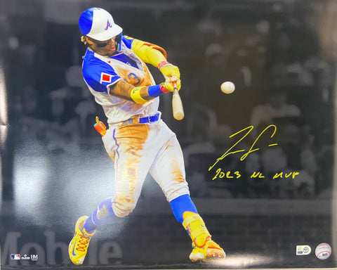 Ronald Acuna Autographed "2023 NL MVP" 16x20 - Batting Spotlight