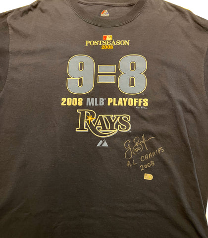 Grant Balfour Autographed Rays 9=8 2008 Playoff Baseball T-Shirt - Player's Closet Project