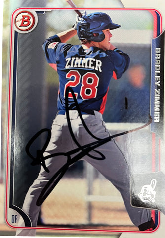 Bradley Zimmer Autographed 2015 Bowman Draft #154 Rookie Card - Player's Closet Project