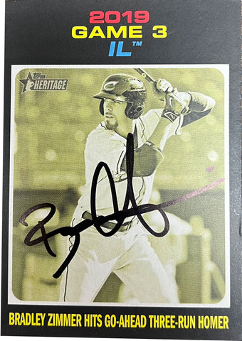 Bradley Zimmer Autographed 2020 Topps Heritage IL Championship #200 Card - Player's Closet Project