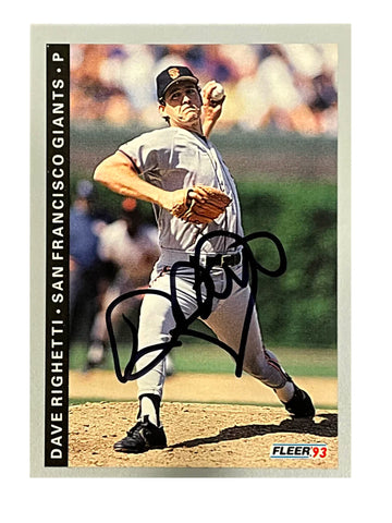 Dave Righetti 1993 Fleer Autographed Baseball Card - Player's Closet Project