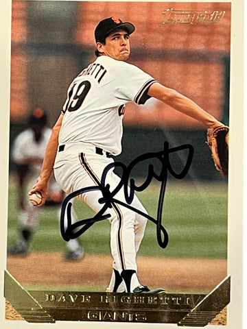 Dave Righetti 1993 Topps Gold Autographed Baseball Card - Player's Closet Project