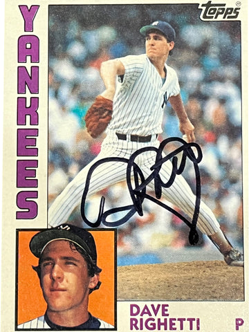 Dave Righetti 1984 Topps Autographed Baseball Card - Player's Closet Project