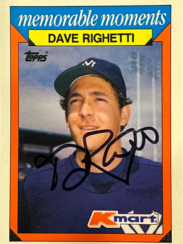 Dave Righetti Kmart Topps Memorable Moments Autographed Baseball Card - Player's Closet Project