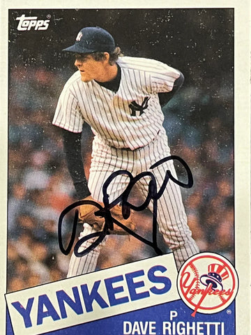 Dave Righetti 1985 Topps Autographed Baseball Card - Player's Closet Project