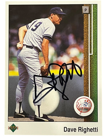 Dave Righetti 1989 Upper Deck Autographed Baseball Card - Player's Closet Project