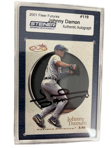 Johnny Damon 2001 Fleer Futures Autographed Baseball Card - Player's Closet Project