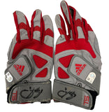 Ryan Howard Game Used Autographed Adidas Red/Gray TS Batting Gloves - Player's Closet Project