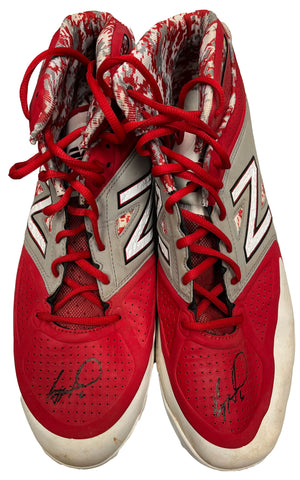 Ryan Howard Autographed Used New Balance Red/Wht/Gray Cleats - Player's Closet Project