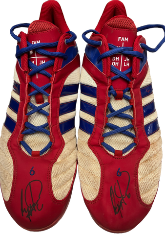 Ryan Howard Autographed Adidas Red/White/ Blue Cleats - Player's Closet Project