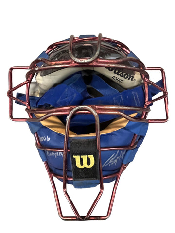 Toby Hall Autographed Game Used Catchers Mask - Player's Closet Project