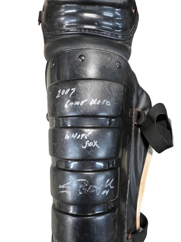 Toby Hall Autographed Game Used Shin Guard - Player's Closet Project