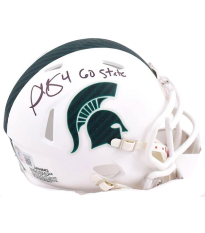 Plaxico Burress Autographed "Go State!" Michigan State Mini Helmet