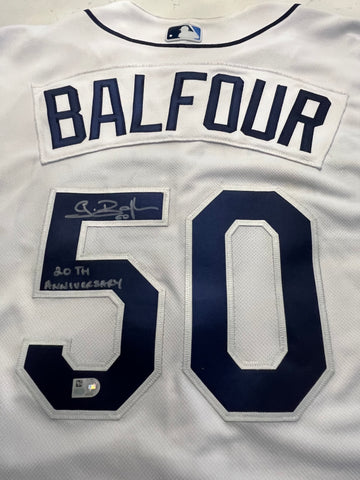 Grant Balfour Autographed Rays 20th Anniversary Authentic Jersey - Player's Closet Project