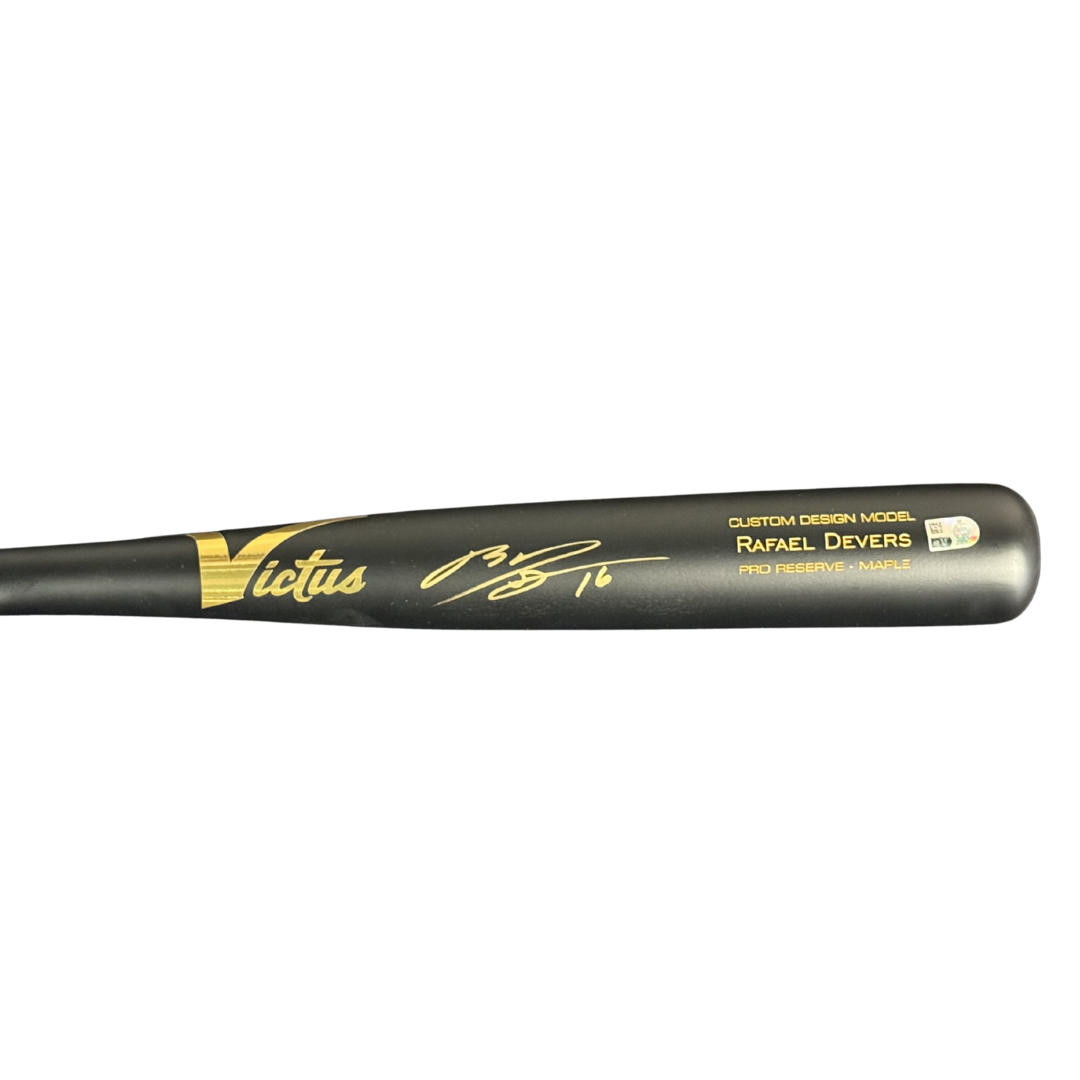 Rafael Devers Autographed Black & Gold Game Model Bat