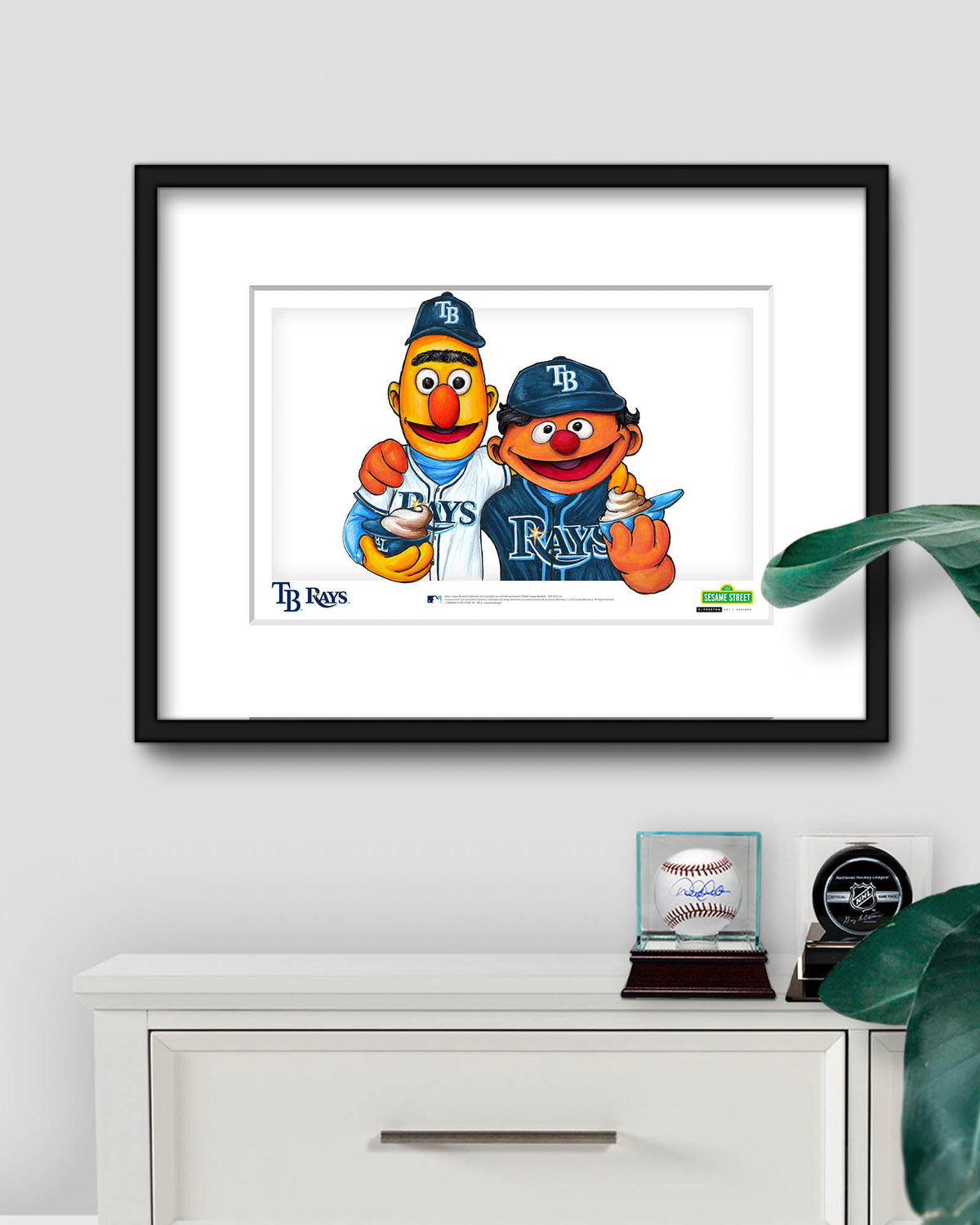 Bert and Ernie x MLB Rays Limited Edition Art Print