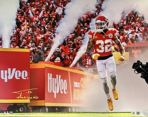 Tyrann Mathieu Autographed "Thank You KC" 16x20 - Chiefs Running On Field