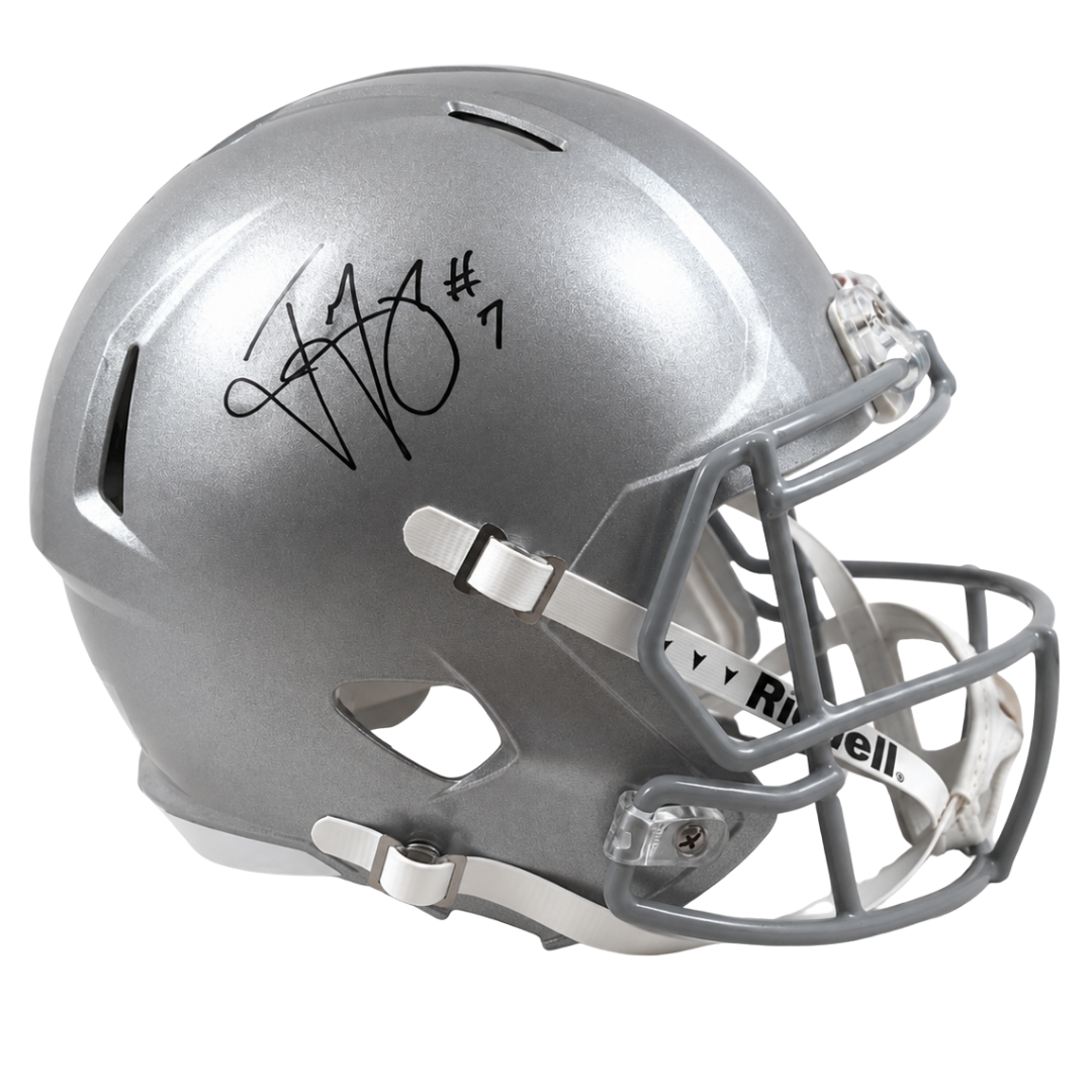 Ted Ginn Autographed Silver Ohio State Replica Football Helmet