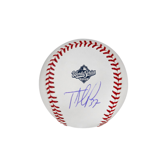 Teoscar Hernandez Los Angeles Dodgers Autographed 2025 MLB World Series Logo Baseball - (PRESALE)