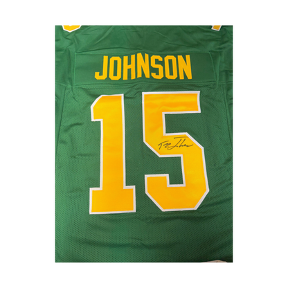 Tez Johnson Autographed Green Custom Jersey