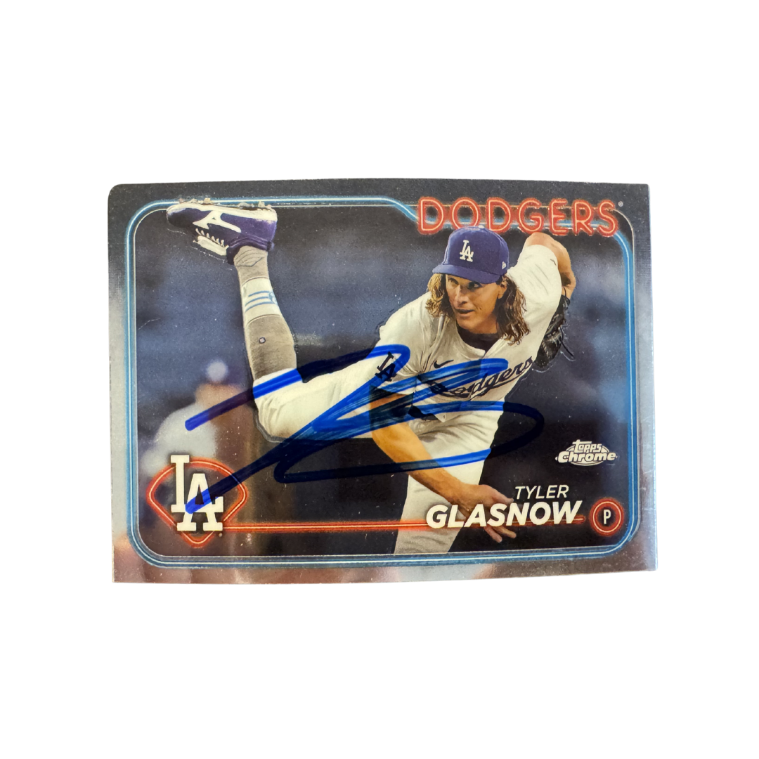 Tyler Glasnow Autographed Topps Chrome Trading Card