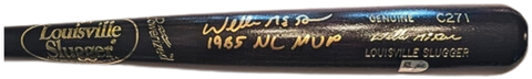 Willie McGee Autographed "1985 NL MVP" Game Model Bat