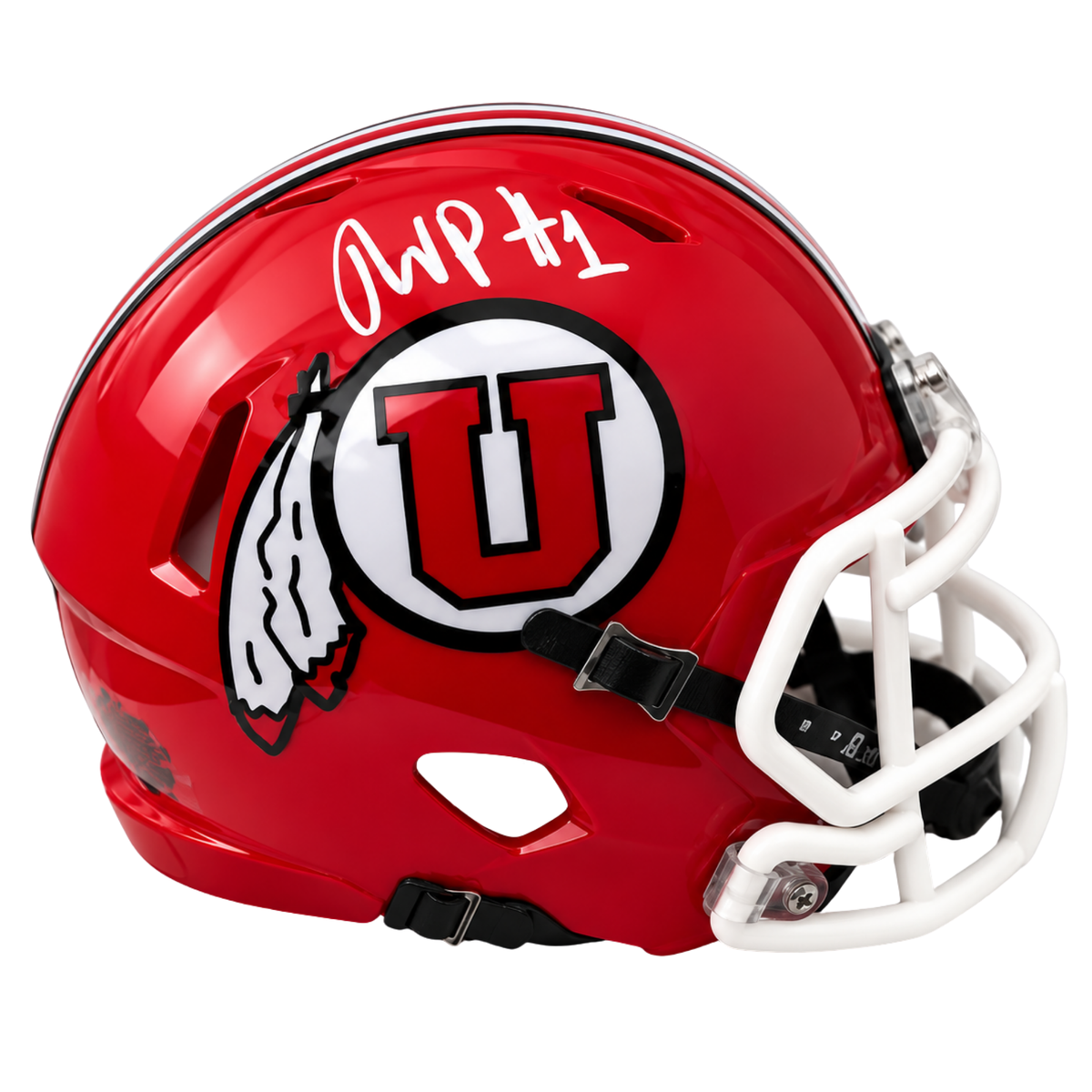 Wayshawn Parker Autographed Utah Utes Red Mini Helmet