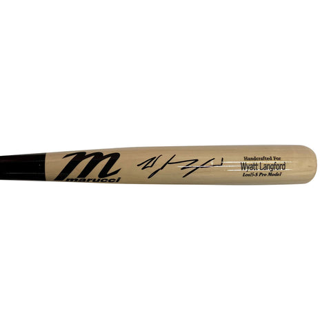 Wyatt Langford Autographed Marucci Game Model Bat