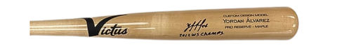 Yordan Alvarez Autographed "2022 WS Champs" Blonde Victus Game Model Bat - Beckett Authenticated