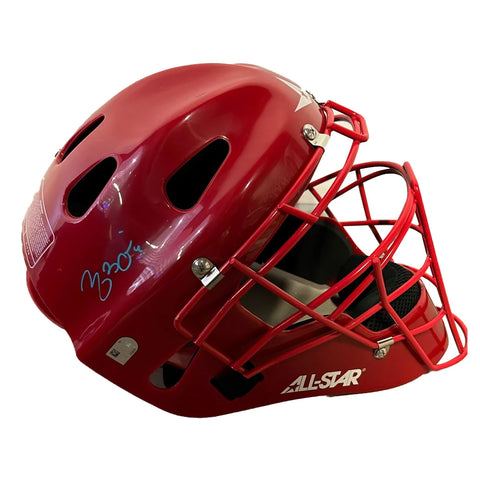 Yadier Molina Autographed Red Catcher's Mask